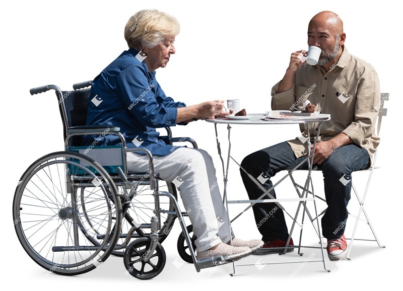 Group eating seated entourage people (18871)