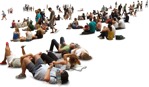 Group lying people png (845) - miniature