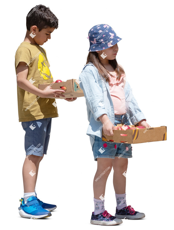 Group of children gardening people png (20388)