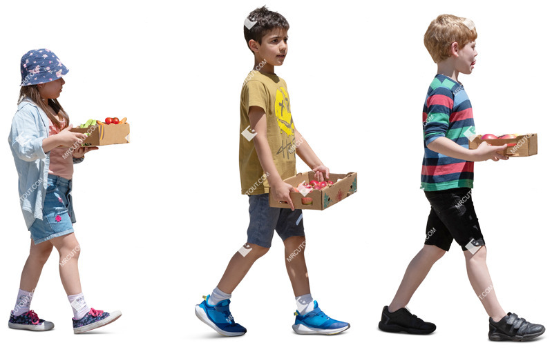 Group of children gardening people png (20381)