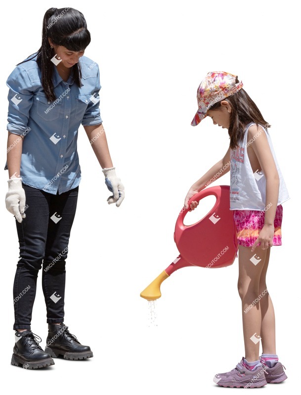 Group of children gardening people png (19777)