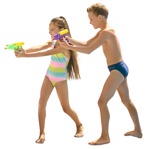Group of children in a swimsuit playing png people (14346) | MrCutout.com - miniature