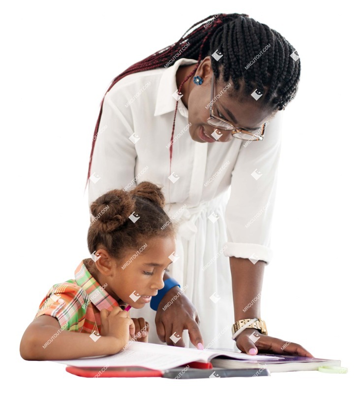 Group of children reading a book cut out pictures (7183)