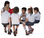 Group of children reading a book human png (20444) | MrCutout.com Group of children reading a book  (20326) - miniature