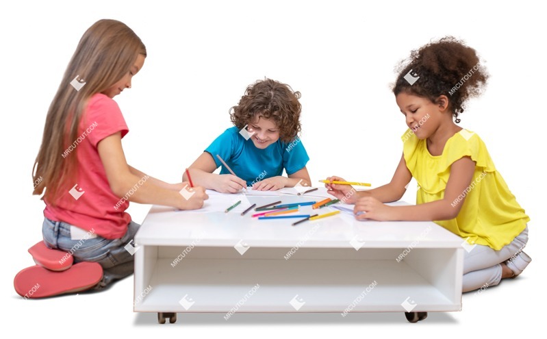 Group of children sitting photoshop people (12959)