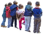 Group of children standing entourage people (2256) - miniature