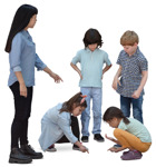 Group of children standing person png (20295) - miniature