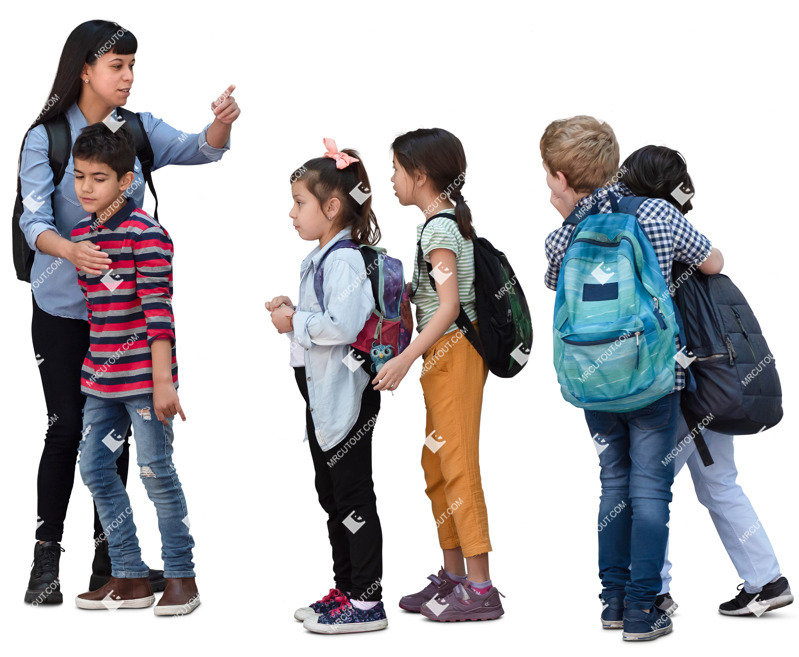 Group of children standing cut out pictures (20038)