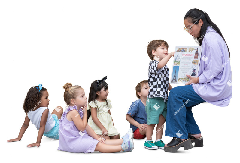 Group of children standing and sitting human png (20406)