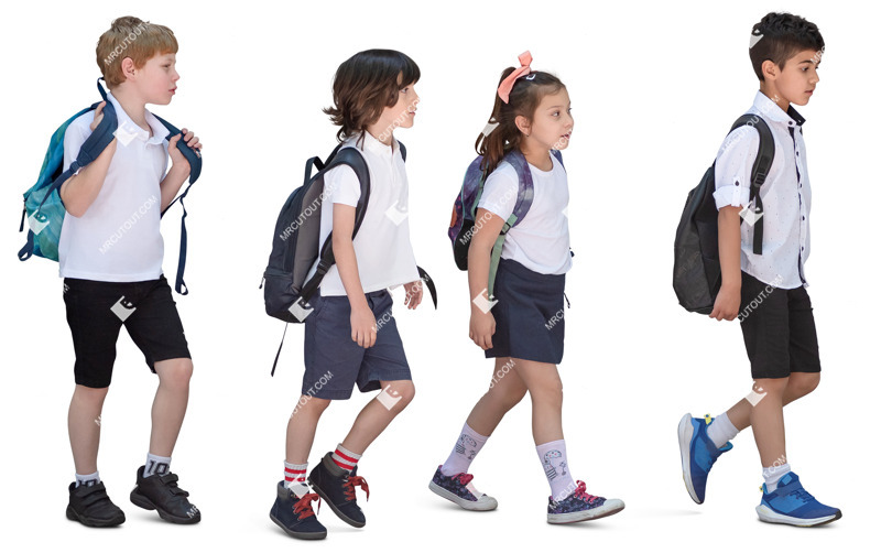 Group of children walking human png (20181)