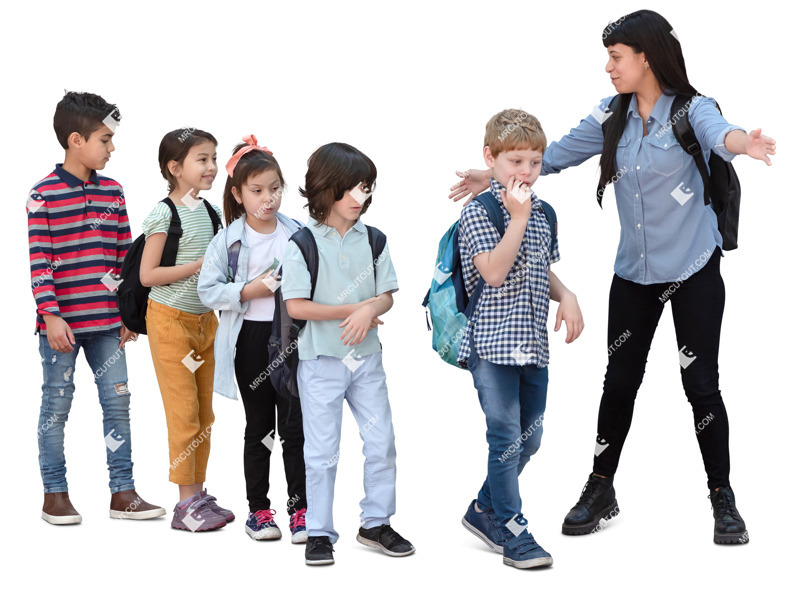 Group of children walking cut out people (20041)