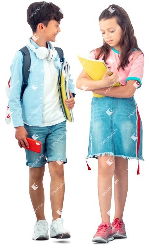 Group of children with a smartphone walking people png (7172)