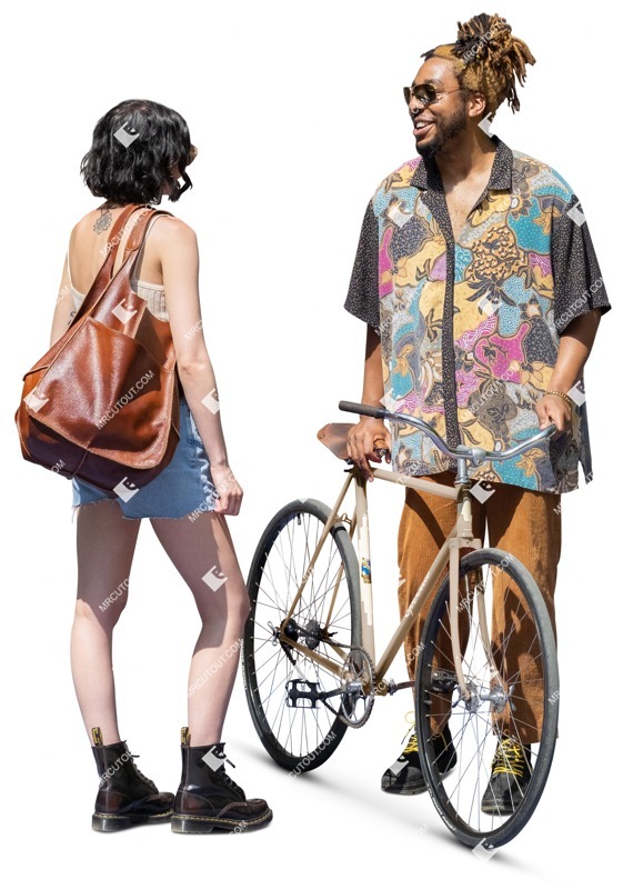 Group of friends cycling entourage people (14194)