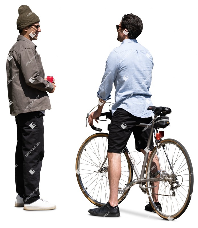 Group of friends cycling people cutouts (15508)