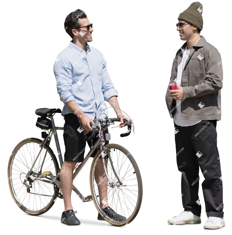 Group of friends cycling people cutouts (16169)