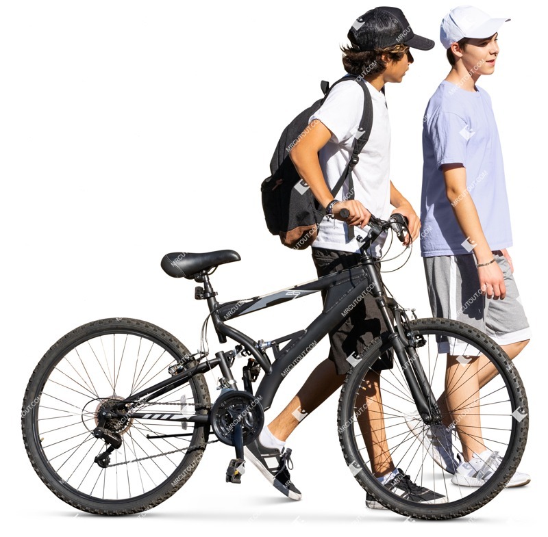 Group of friends cycling human png (16924)