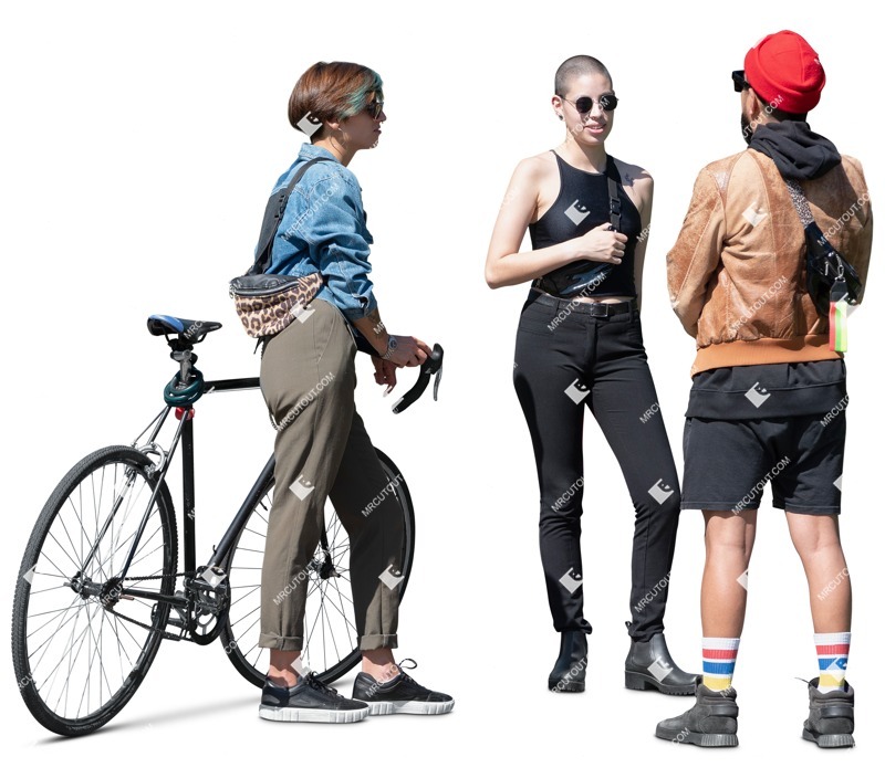 Group of friends cycling cut out pictures (17591)