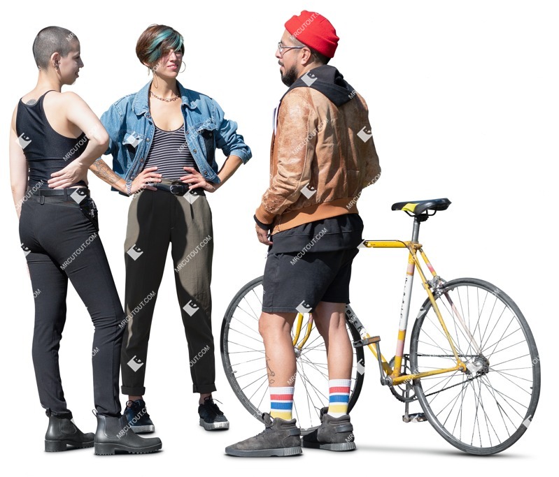 Group of friends cycling people cutouts (17994) Group of friends cycling people cutouts (17994)