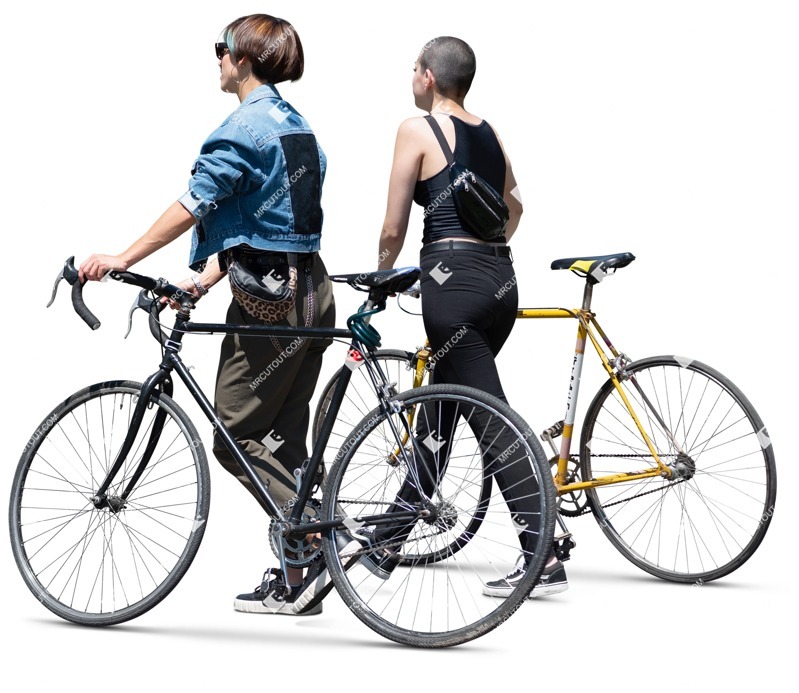 Group of friends cycling people png (17246)