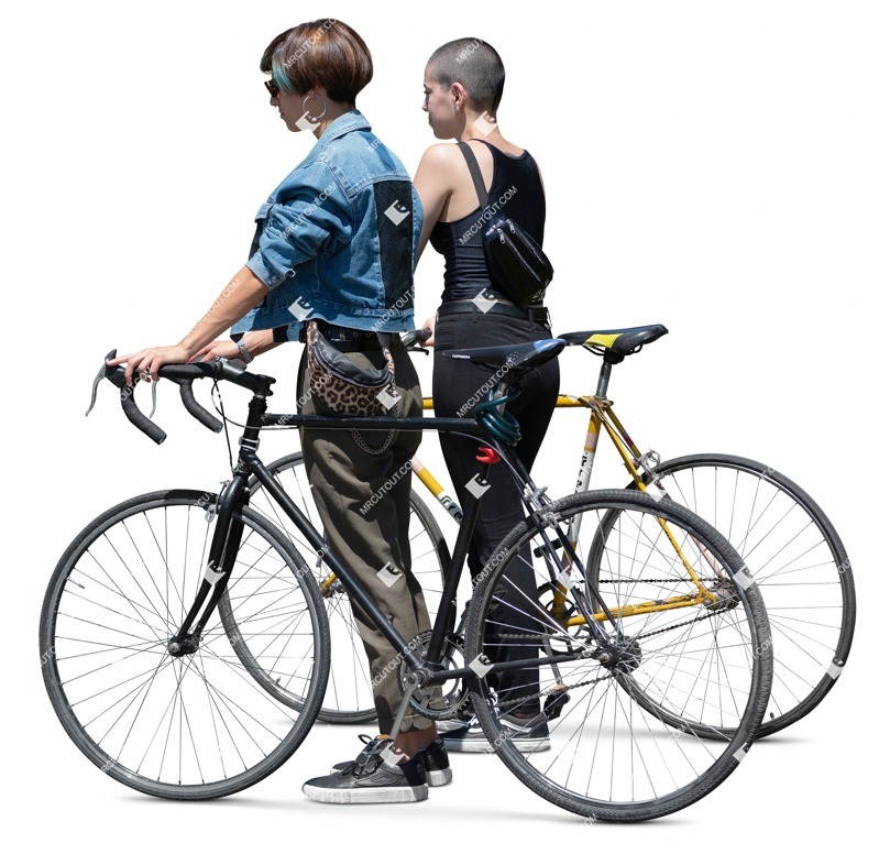 Group of friends cycling people png (16694)