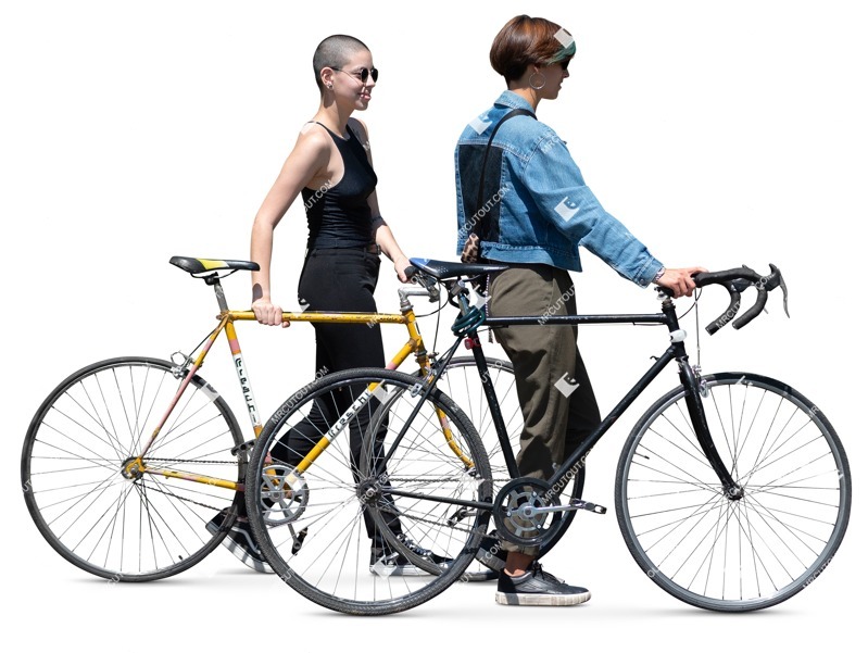 Group of friends cycling people png (18534)