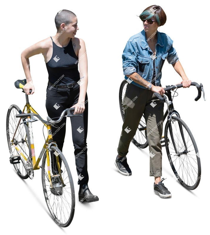 Group of friends cycling people png (16549)