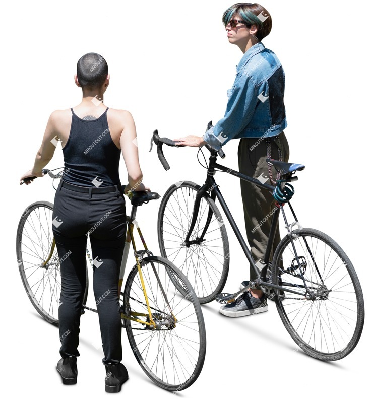 Group of friends cycling people png (16548)