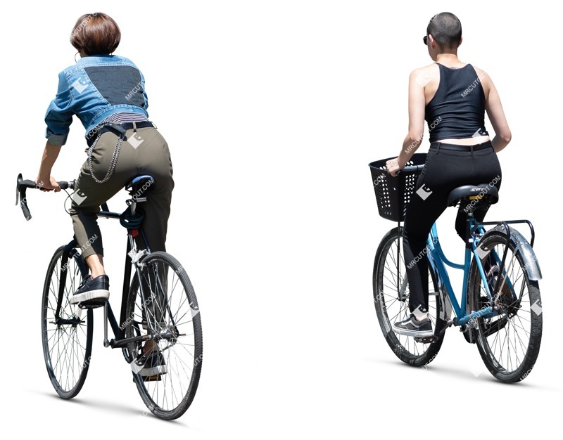 Group of friends cycling people png (18403)