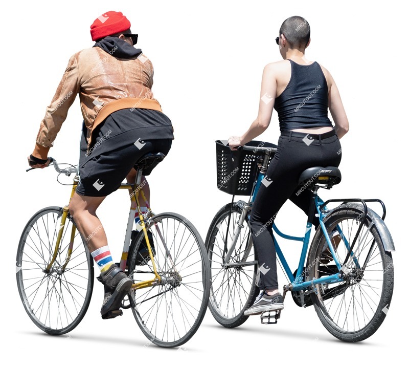 Group of friends cycling people png (16855)