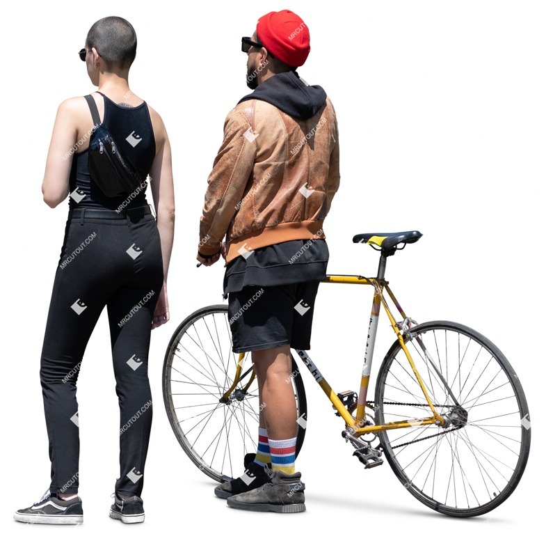 Group of friends cycling human png (16744)