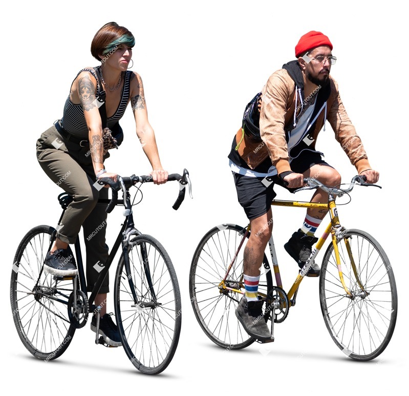 Group of friends cycling human png (17261)