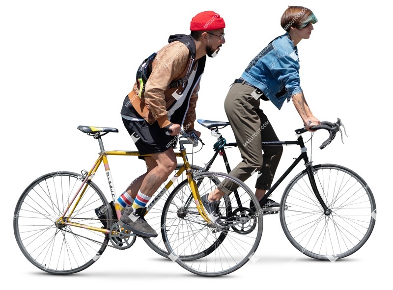 Group of friends cycling human png (16907)