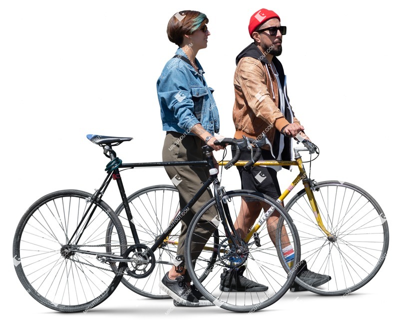 Group of friends cycling human png (17263)