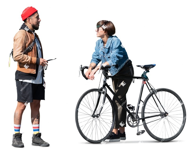 Group of friends cycling entourage people (19545)