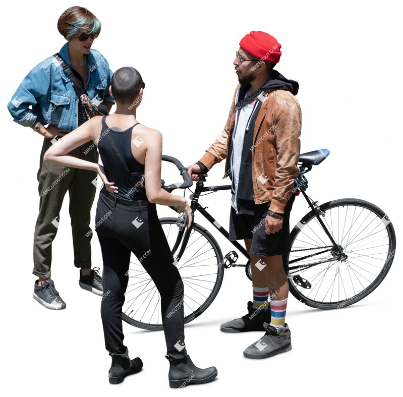 Group of friends cycling entourage people (16876)