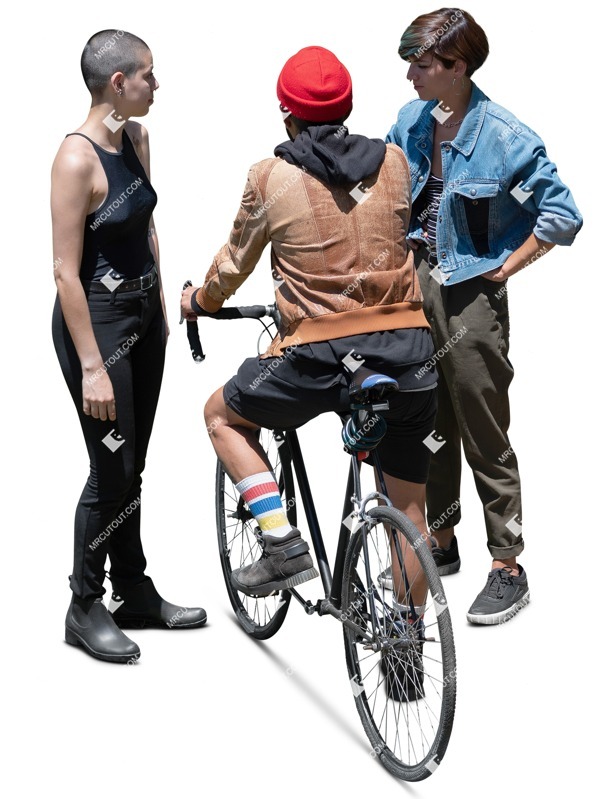 Group of friends cycling entourage people (16875)