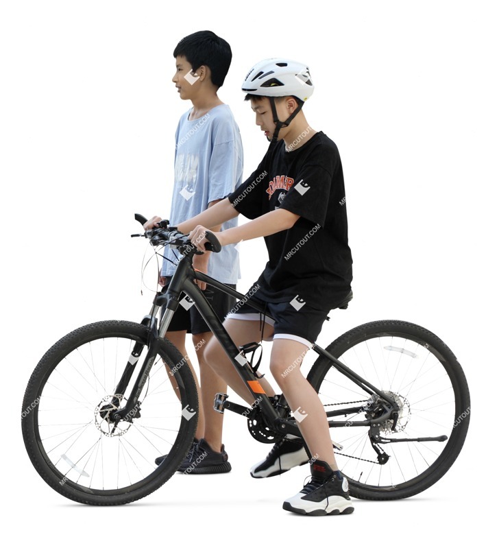 Group of friends cycling people png (19577)