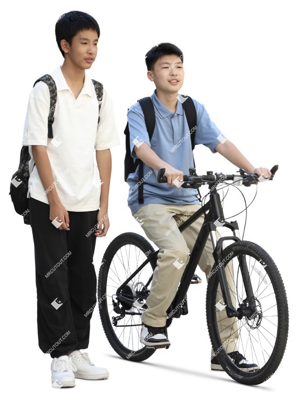 Group of friends cycling people png (19302)