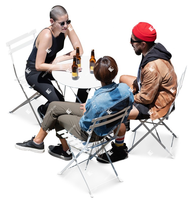 Group of friends drinking people cutouts (17169)