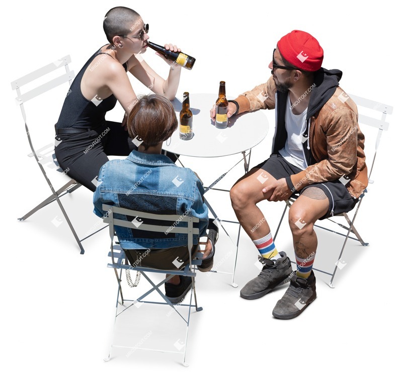 Group of friends drinking people png (17170)