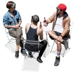 Group of friends drinking people png (18217) - miniature