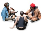 Group of friends drinking people png (18618) - miniature