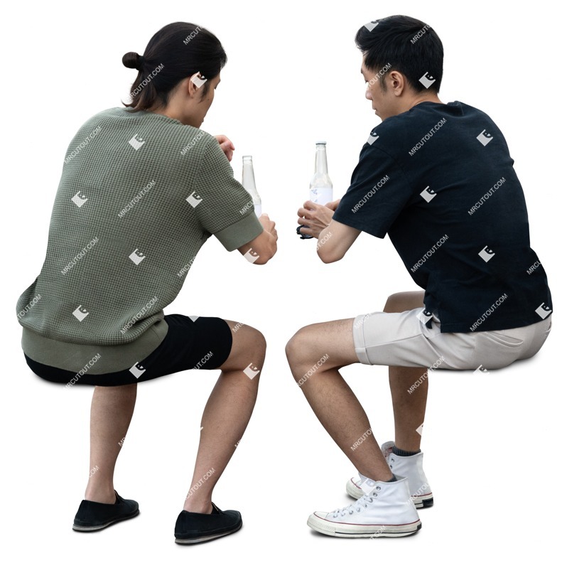 Group of friends drinking person png (18469)
