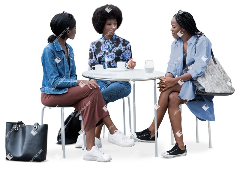 Group of friends drinking coffee people png (19009)