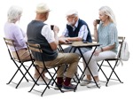 Group of friends drinking coffee human png (17708) - miniature