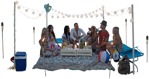 Cut out people - Group Of Friends Drinking Wine 0002 | MrCutout.com - miniature