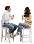 Group of friends drinking wine people png (12593) - miniature