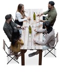 Group of friends drinking wine person png (16598) - miniature