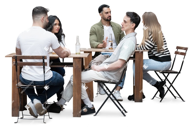 Group of friends drinking wine cut out people (16930)