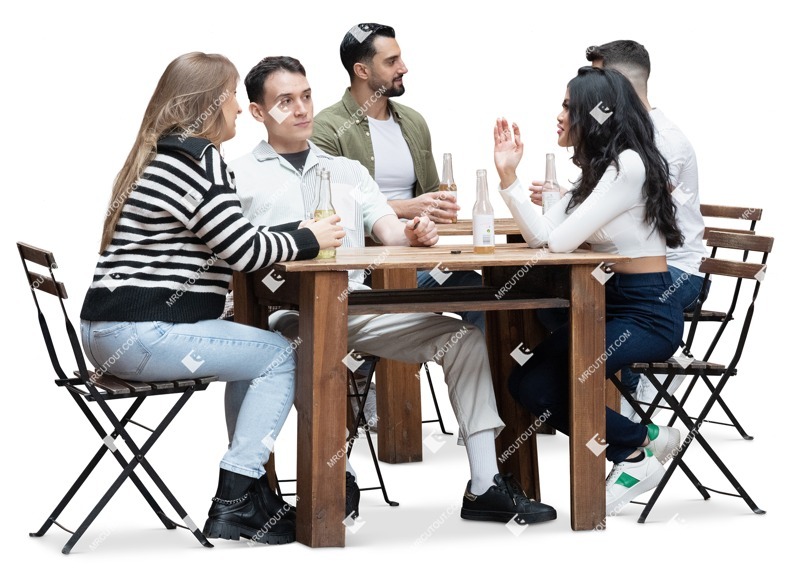 Group of friends drinking wine cut out people (16963)